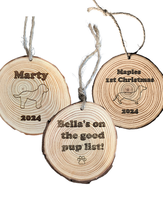 Personalised Log Slice Bauble